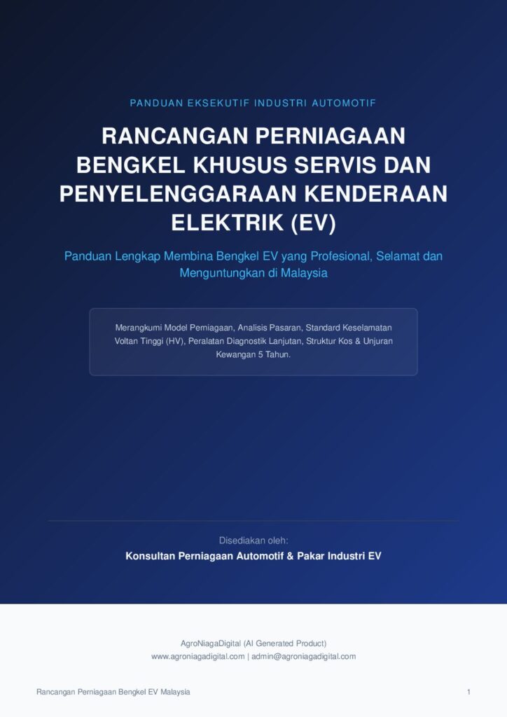 Rancangan Perniagaan Bengkel Khusus Servis dan Penyelenggaraan Kenderaan Elektrik (EV)
