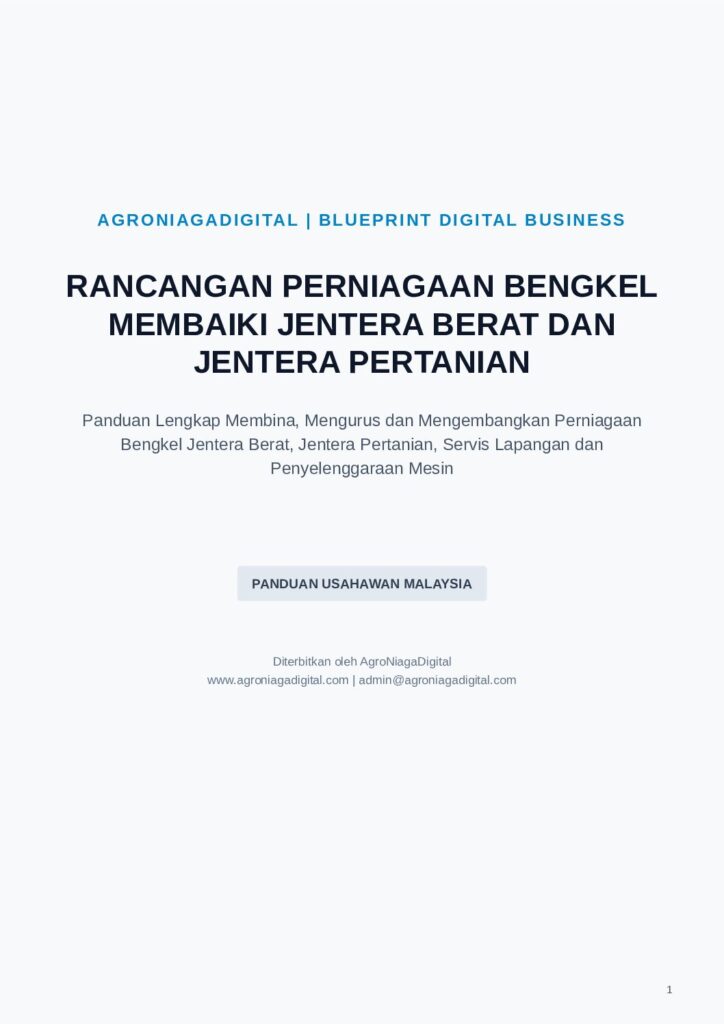 Rancangan Perniagaan Bengkel Membaiki Jentera Berat dan Jentera Pertanian