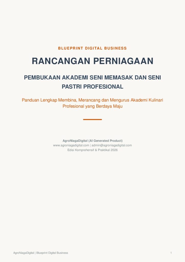 Rancangan Perniagaan Pembukaan Akademi Seni Memasak dan Seni Pastri Profesional