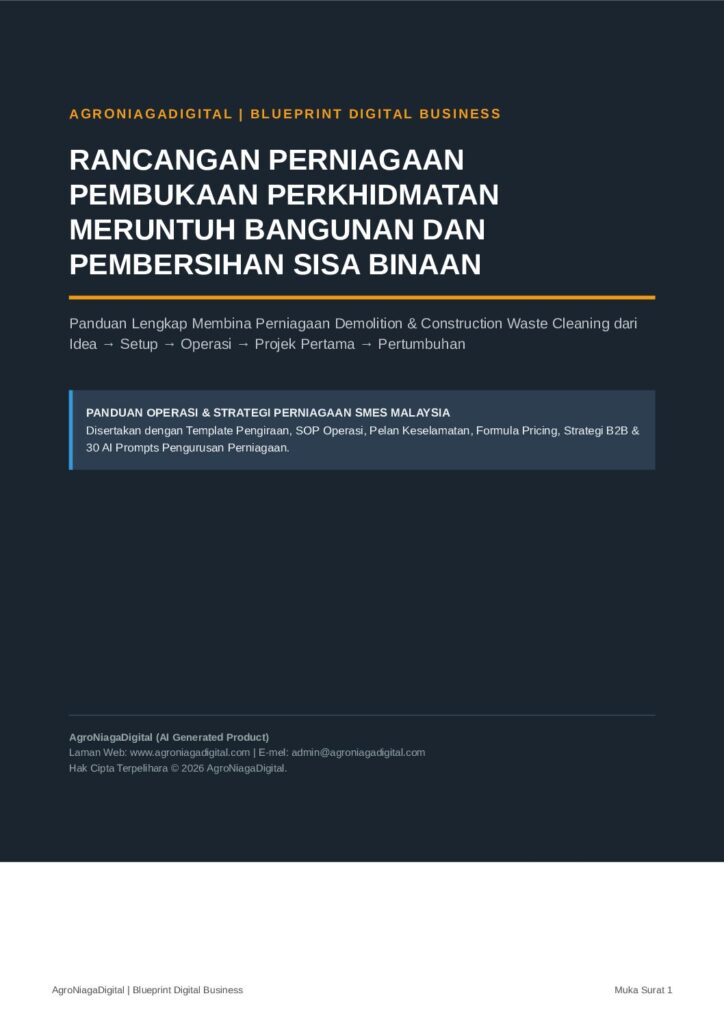 Rancangan Perniagaan Pembukaan Perkhidmatan Meruntuh Bangunan dan Pembersihan Sisa Binaan