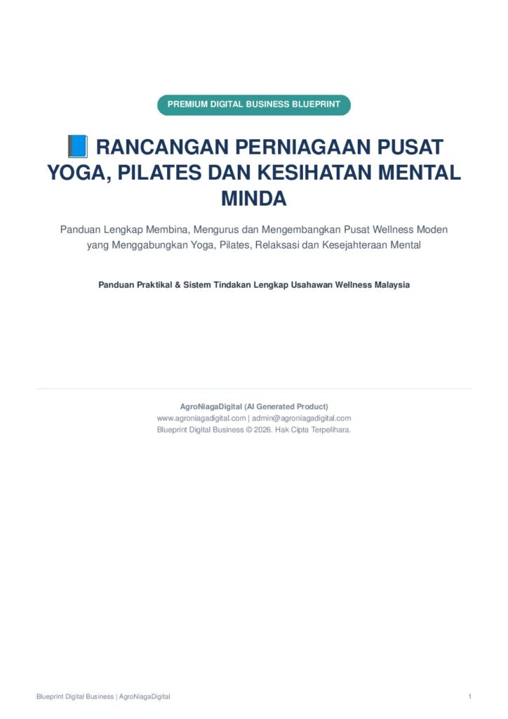 Rancangan Perniagaan Pusat Yoga, Pilates dan Kesihatan Mental Minda