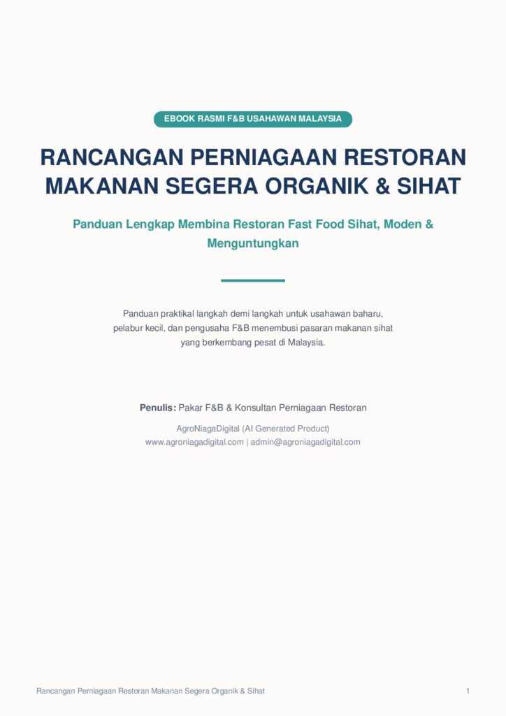 Rancangan Perniagaan Restoran Makanan Segera Organik & Sihat