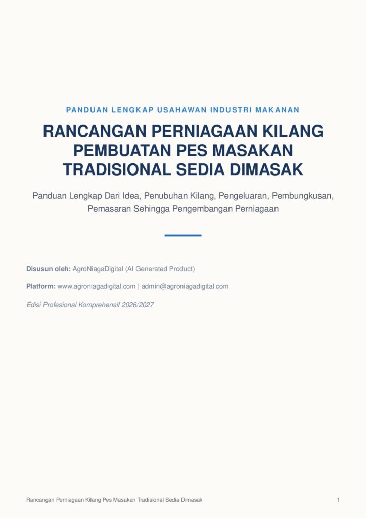 Rancangan Perniagaan Kilang Pembuatan Pes Masakan Tradisional Sedia Dimasak