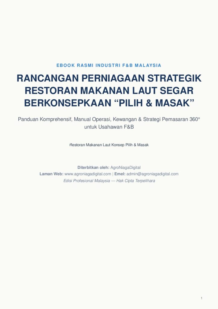 Rancangan Perniagaan Strategik Restoran Makanan Laut Segar Berkonsepkan Pilih & Masak