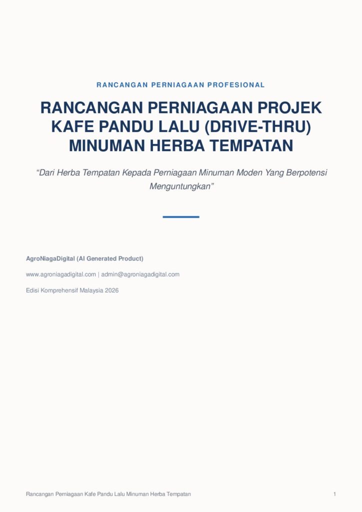 Rancangan Perniagaan Projek Kafe Pandu Lalu (Drive-Thru) Minuman Herba Tempatan