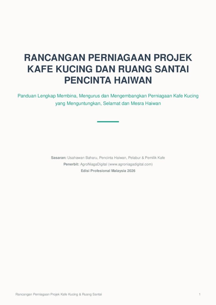 Rancangan Perniagaan Projek Kafe Kucing dan Ruang Santai Pencinta Haiwan