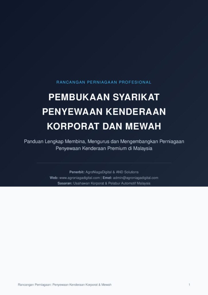 Rancangan Perniagaan Pembukaan Syarikat Penyewaan Kenderaan Korporat dan Mewah