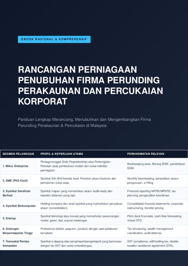 Rancangan Perniagaan Penubuhan Firma Perunding Perakaunan dan Percukaian Korporat
