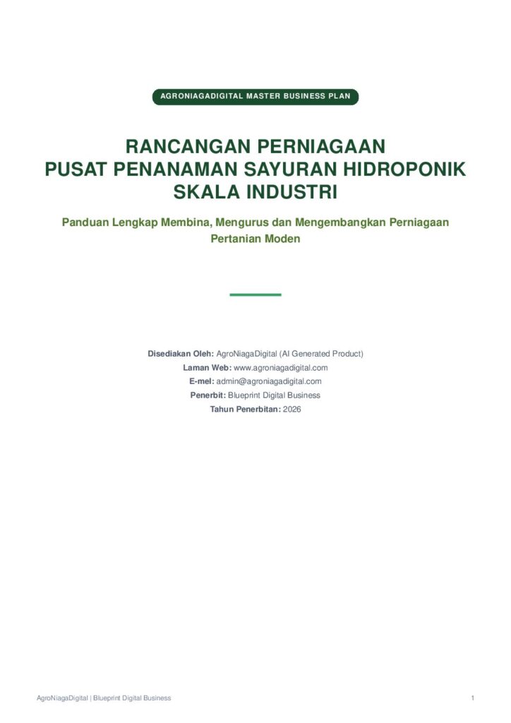 Rancangan Perniagaan Pusat Penanaman Sayuran Hidroponik Skala Industri