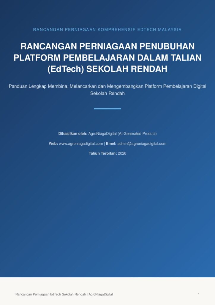 Rancangan Perniagaan Penubuhan Platform Pembelajaran Dalam Talian (EdTech) Sekolah Rendah
