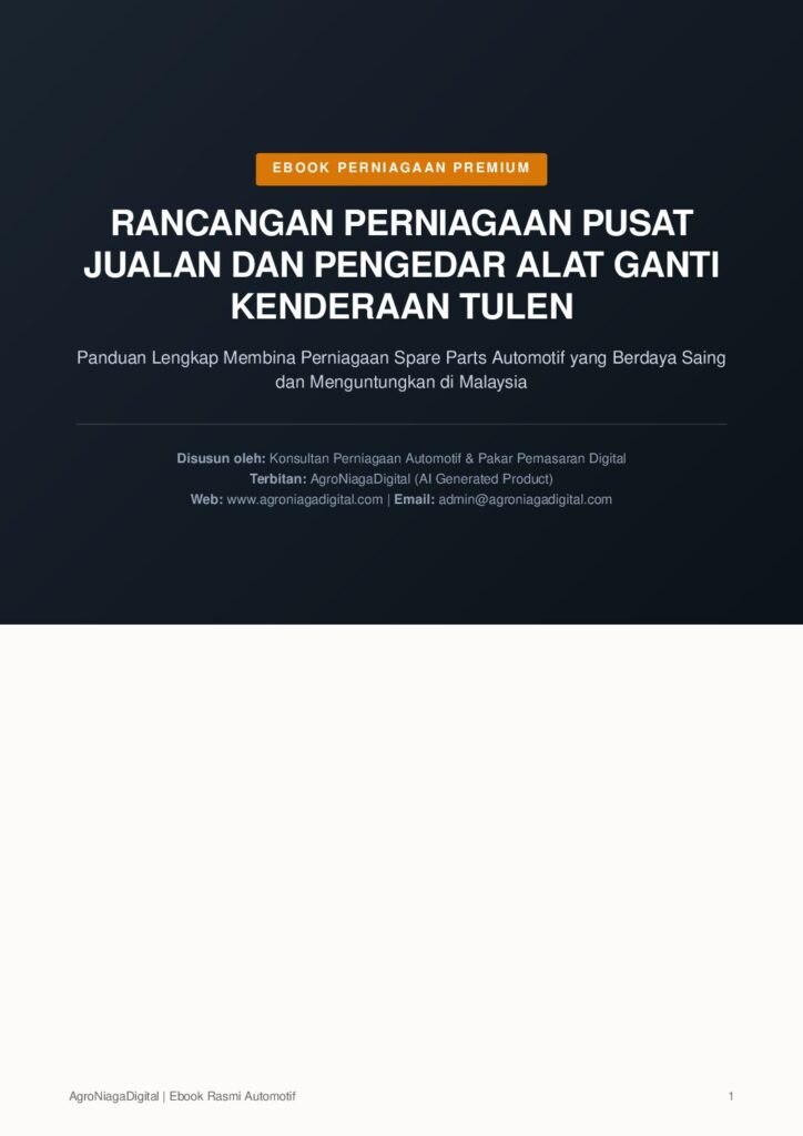 Rancangan Perniagaan Pusat Jualan dan Pengedar Alat Ganti Kenderaan Tulen