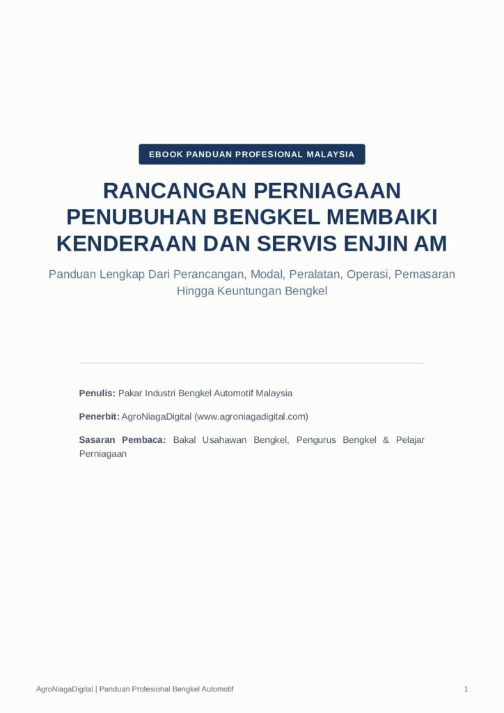Rancangan Perniagaan Penubuhan Bengkel Membaiki Kenderaan dan Servis Enjin Am