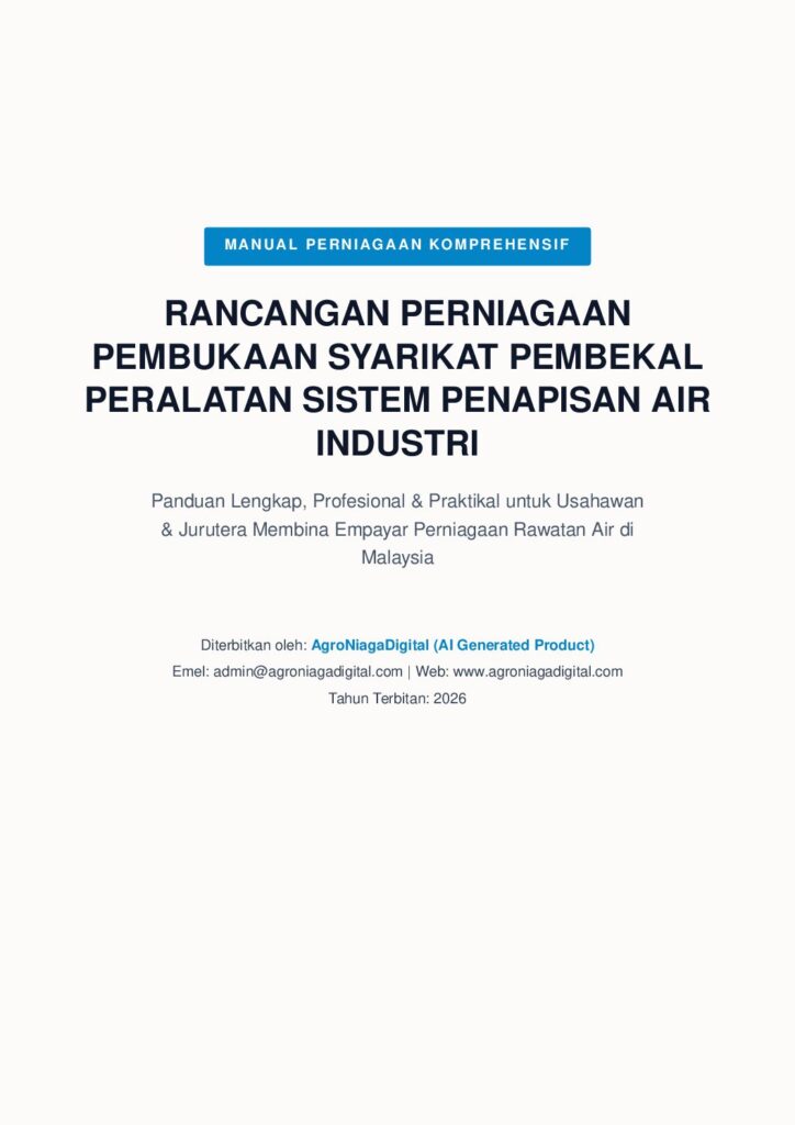 Rancangan Perniagaan Pembukaan Syarikat Pembekal Peralatan Sistem Penapisan Air Industri